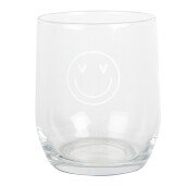 Set 6 pahare sticla transparenta alba Smile Ø 8x9 cm / 300 ml