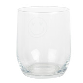 Set 6 pahare sticla transparenta alba Smile Ø 8x9 cm / 300 ml