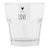 Set 6 pahare sticla transparenta neagra Love Ø 8x8 cm / 200 ml