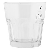 Set 6 pahare sticla transparenta neagra Love Ø 8x8 cm / 200 ml