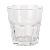 Set 6 pahare sticla transparenta alba Smile Ø 8x8 cm / 200 ml