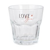 Set 6 pahare sticla multicolora Love Ø 8x8 cm / 200 ml