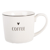 Cana portelan alb negru 12x8x7 cm / 275 ml