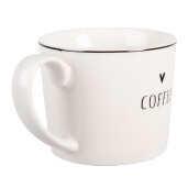 Cana portelan alb negru 12x8x7 cm / 275 ml