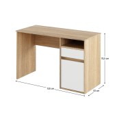Birou DTD stejar sonoma alb Bili 120x53x75.5 cm