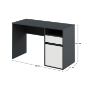 Birou DTD grafit alb Bili 120x53x75.5 cm