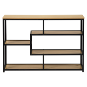 Raft pardoseala mdf laminat stejar fier negru Bilote 114x33x78 cm