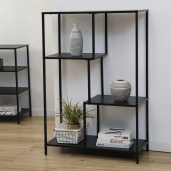 Raft metal negru Bilote 77x33x114.5 cm