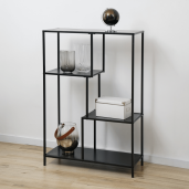 Raft metal negru Bilote 77x33x114.5 cm
