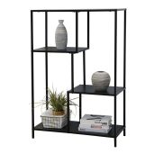 Raft metal negru Bilote 77x33x114.5 cm
