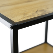 Raft metal negru MDF stejar Bilote 77x33x114.5 cm 
