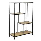 Raft metal negru MDF stejar Bilote 77x33x114.5 cm 