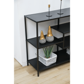 Raft metal negru Bilote 114x33x78 cm