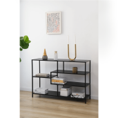 Raft metal negru Bilote 114x33x78 cm