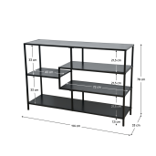 Raft metal negru Bilote 114x33x78 cm
