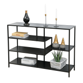 Raft metal negru Bilote 114x33x78 cm