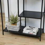 Raft metal negru Bilote 77x33x185 cm