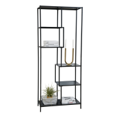 Raft metal negru Bilote 77x33x185 cm
