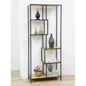 Raft metal negru Bilote 77x33x185 cm