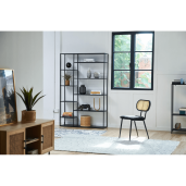 Raft metal negru Bilote 120x30x188 cm 