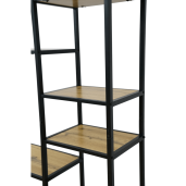 Raft metal negru MDF stejar  Bilote 120x30x188 cm 