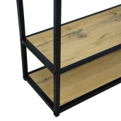 Raft metal negru MDF stejar  Bilote 120x30x188 cm 