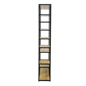 Raft metal negru MDF stejar  Bilote 120x30x188 cm 