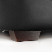 Coltar extensibil in U tapiterie piele ecologica neagra model stanga Biter 330x215x88 cm