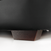 Coltar extensibil in U cu tapiterie piele ecologica neagra model dreapta Biter 330x215x88 cm