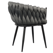 Scaun dining catifea gri metal negru Bler 64x55x78 cm