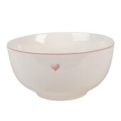 Bol portelan alb roz Inimioara  Ø 14x7 cm / 500 ml