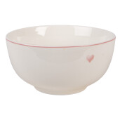 Bol portelan alb roz Inimioara  Ø 14x7 cm / 500 ml