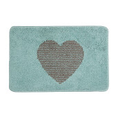 Covoras baie textil albastru maro 58x38x1 cm 