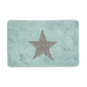 Covoras baie textil maro albastru 58x38x1 cm