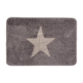 Covoras baie textil gri crem 58x38x1 cm