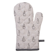 Manusa bucatarie termorezistenta bumbac bej gri Iepurasi 18x30 cm