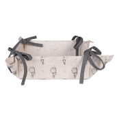 Cos paine bumbac bej gri Iepurasi 35x35x8 cm