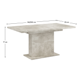 Masa extensibila DTD gri Boba 160-200x90x77 cm
