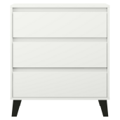 Comoda DTD laminat alb negru Bogan 70x38,8x78,4 cm