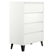 Comoda DTD alb negru Bogan 70x38,8x99,4 cm