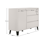 Comoda DTD laminat casmir negru Bogan 110x38,8x78,4 cm