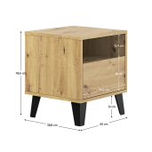 Noptiera DTD stejar artisan Bogan 40x38,8x45,6 cm