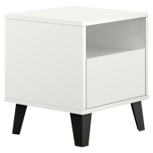 Noptiera DTD alb negru Bogan 40x38,8x45,6 cm
