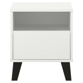 Noptiera DTD alb negru Bogan 40x38,8x45,6 cm