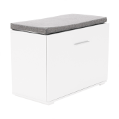 Banca cu pantofar mdf alb gri Boksa 60x45x30 cm 