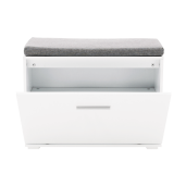 Banca cu pantofar mdf alb gri Boksa 60x45x30 cm 