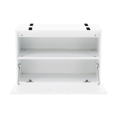 Banca cu pantofar mdf alb gri Boksa 60x45x30 cm 