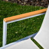 Sezlong gradina alb maro Bonto  64x161x48/100 cm