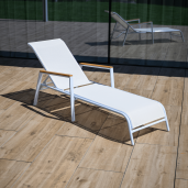 Sezlong gradina alb maro Bonto  64x161x48/100 cm