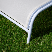 Sezlong gradina alb maro Bonto  64x161x48/100 cm